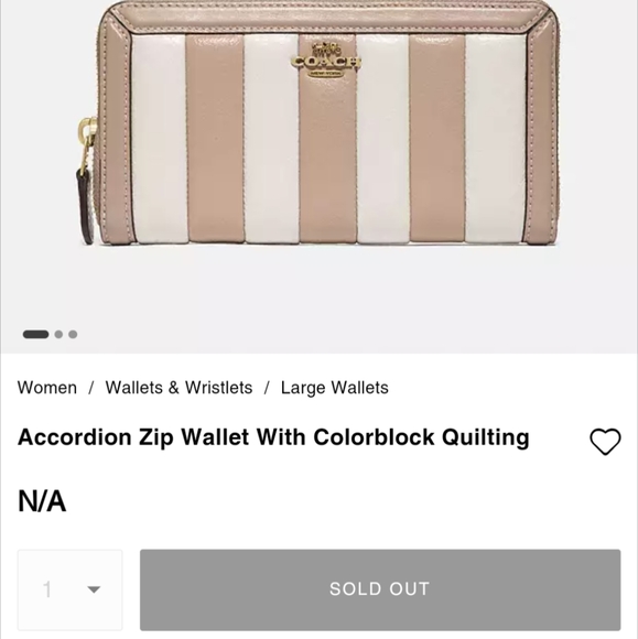 Coach Accordion Zip Wallet With Colorblock Quilting - Picture 3 of 7